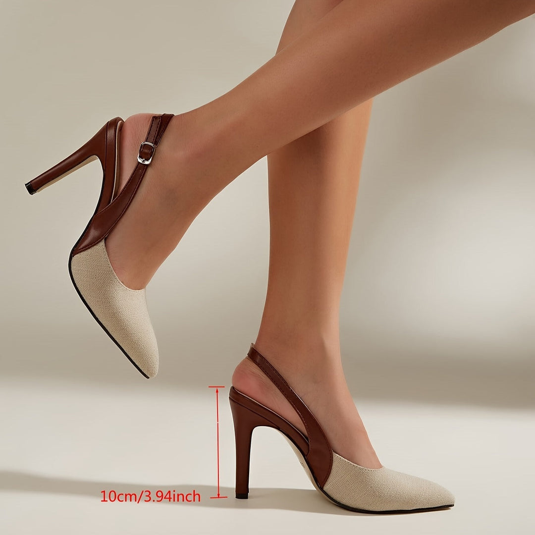 Amelie | Naisten kontrastiväriset slingback-korkokengät