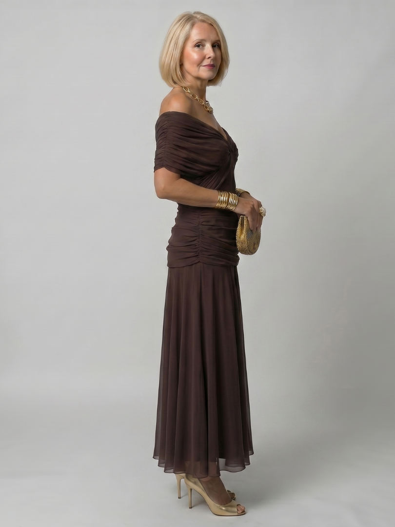 Calen | Olkaimeton Flowy Midi Mekko
