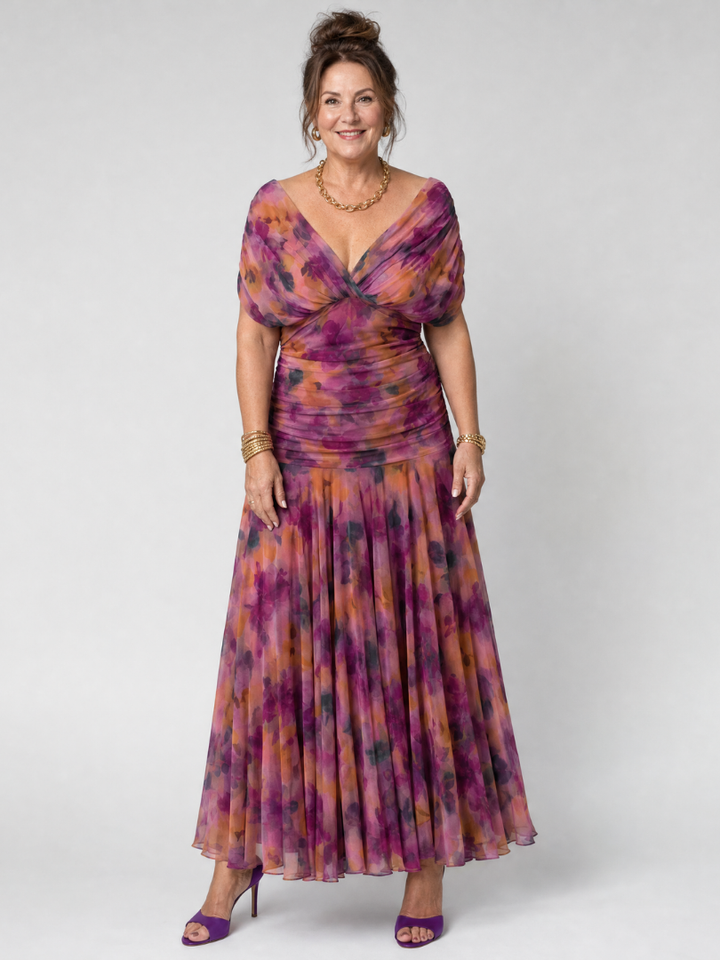 Calen | Olkaimeton Flowy Midi Mekko