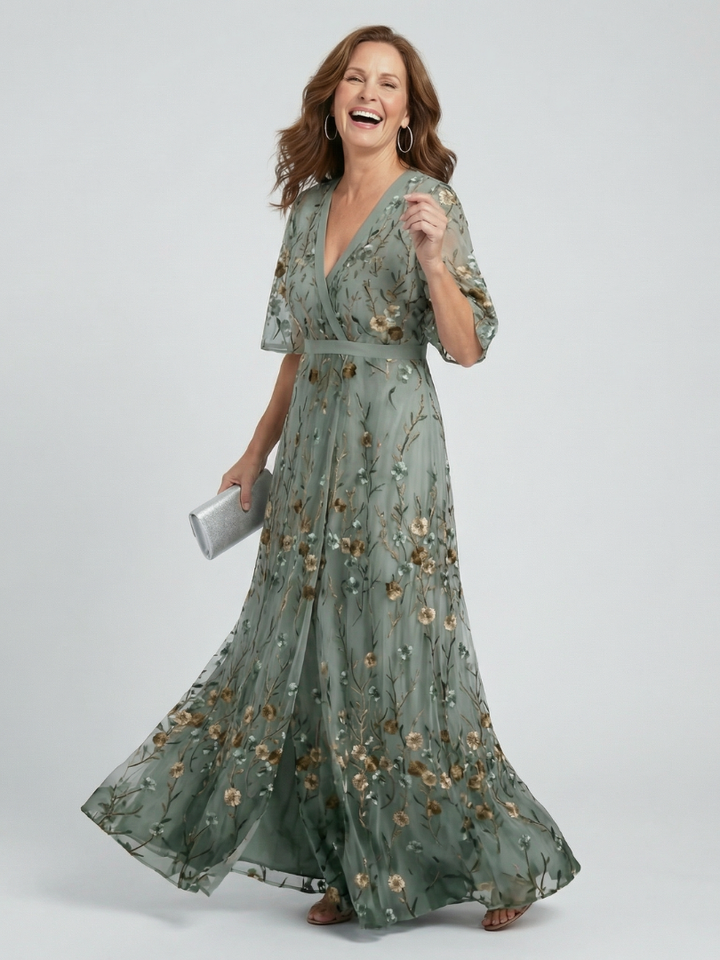 Selora | Halterneck Bloom Flow Maxi -mekko