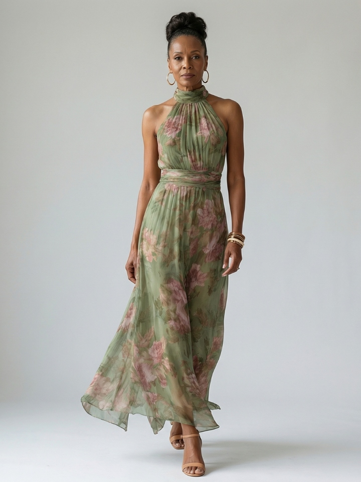 Mirelle | Kootut Halterneck Midi Mekko
