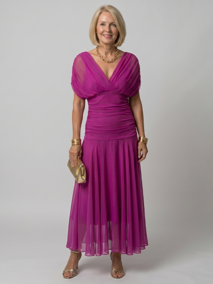 Calen | Olkaimeton Flowy Midi Mekko