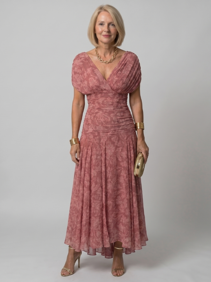 Calen | Olkaimeton Flowy Midi Mekko