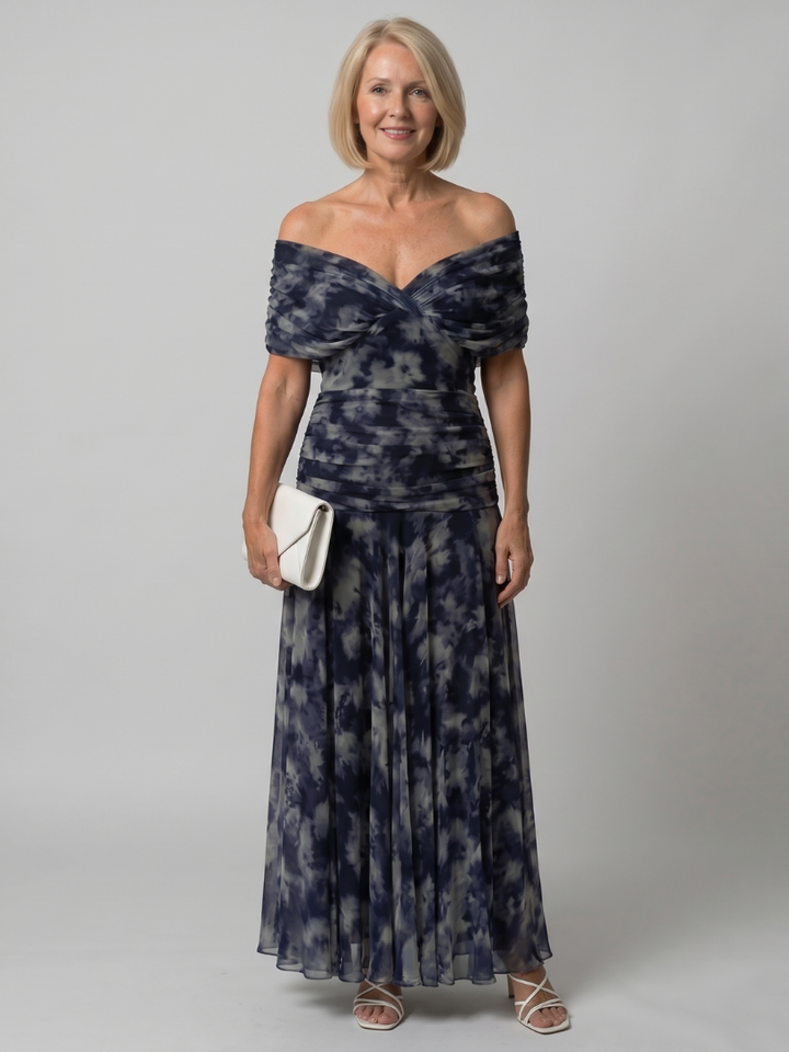 Calen | Olkaimeton Flowy Midi Mekko