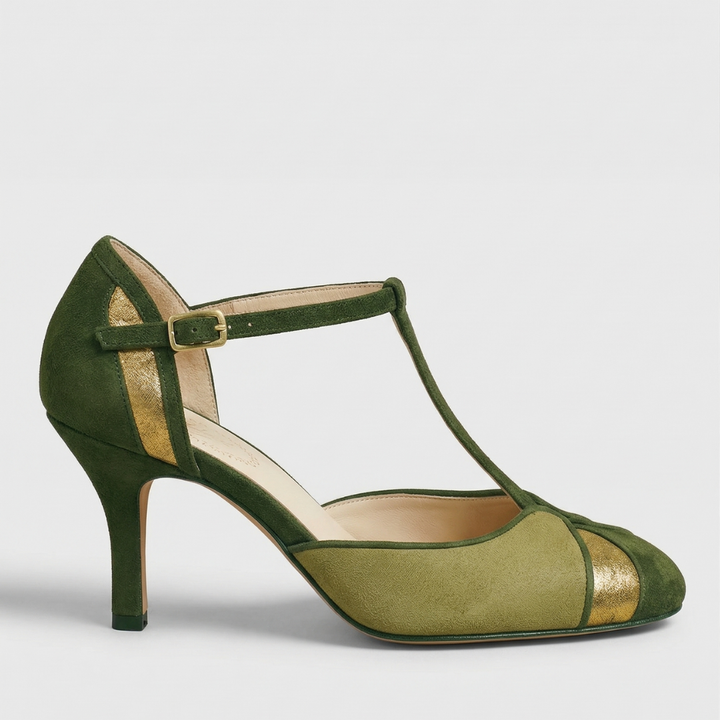 Coralise | Naisten kaksiväriset kitten heel slingback-kengät