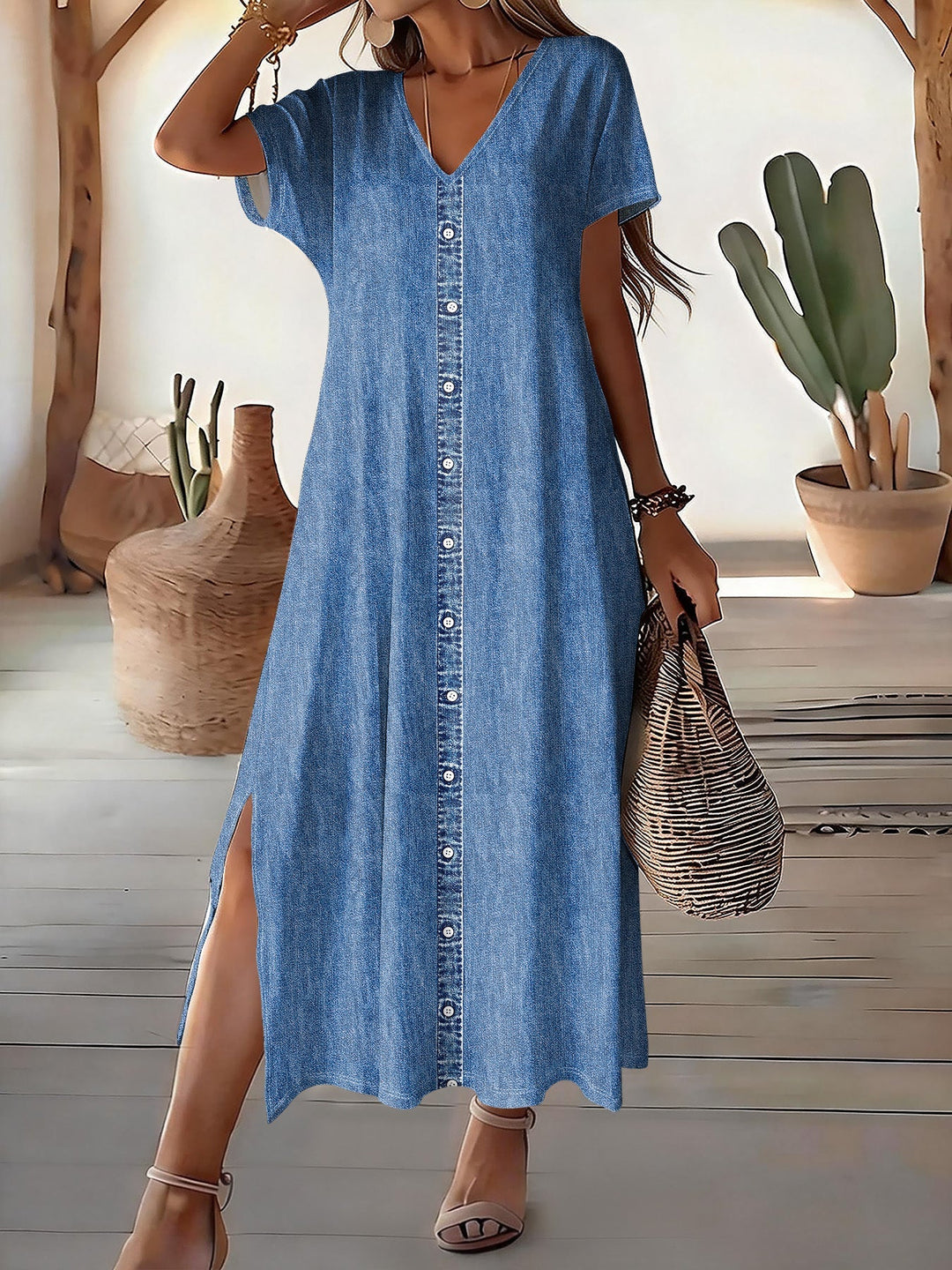 Helen | Tyylikäs Retro Denim Mekko