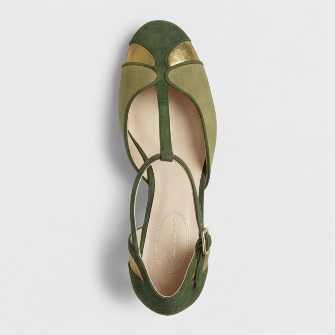 Coralise | Naisten kaksiväriset kitten heel slingback-kengät