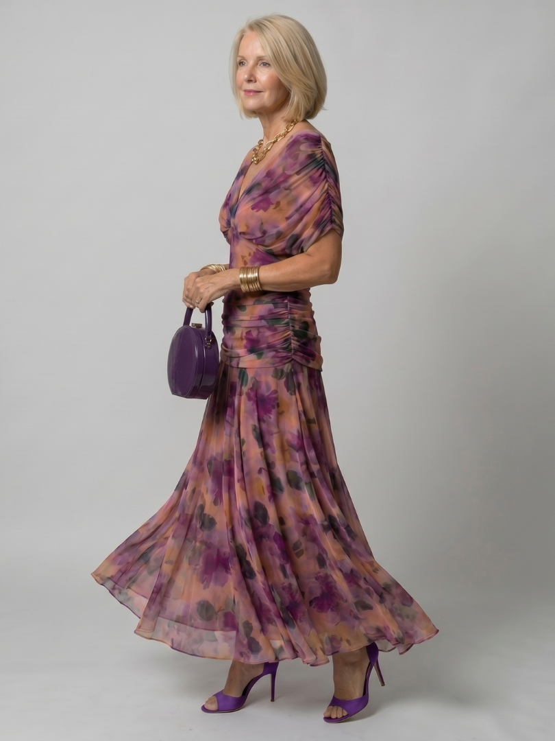Calen | Olkaimeton Flowy Midi Mekko