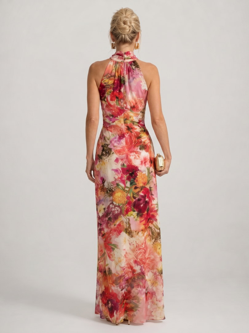 Elisabetta | Halterneck kukkakuosis maxi-mekko