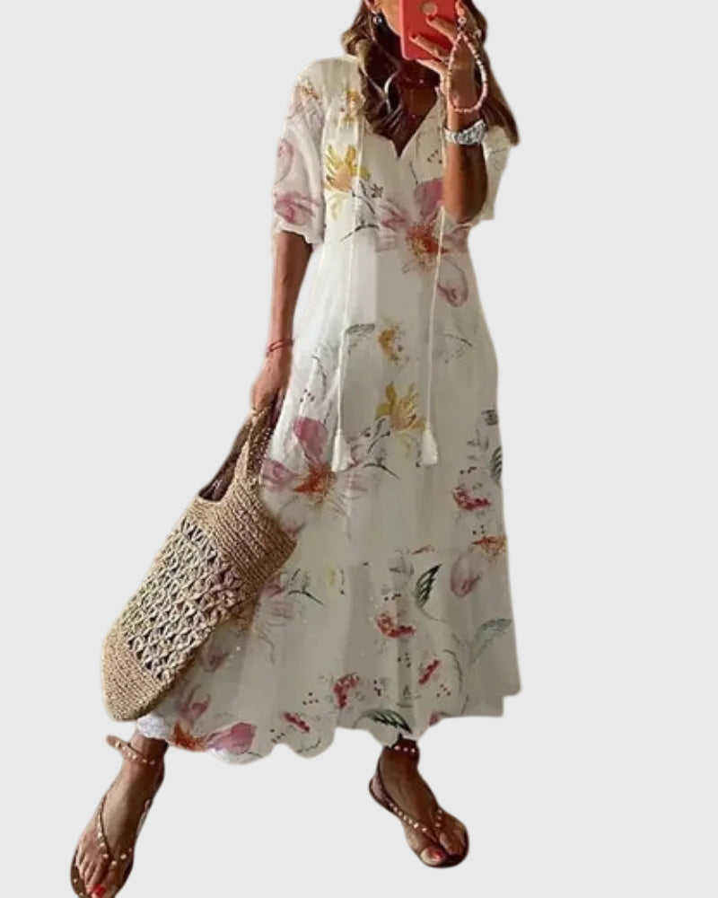 Sofia | Boho Vintage Kesämaksimekko