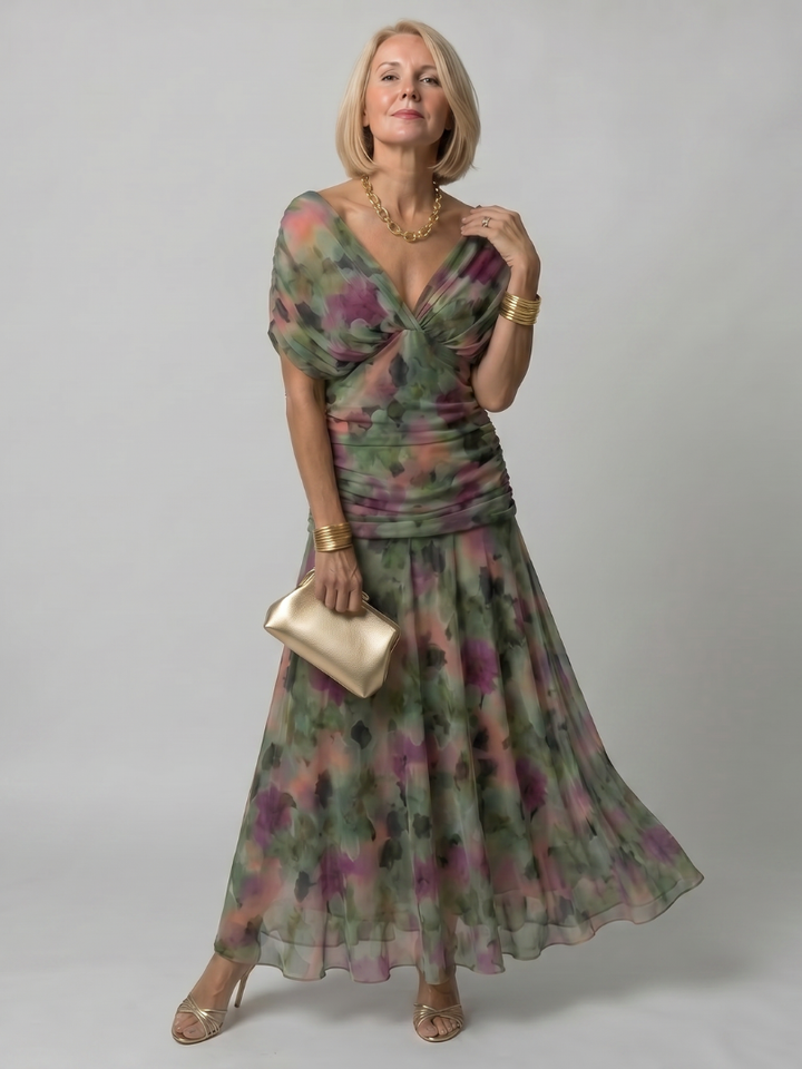Calen | Olkaimeton Flowy Midi Mekko