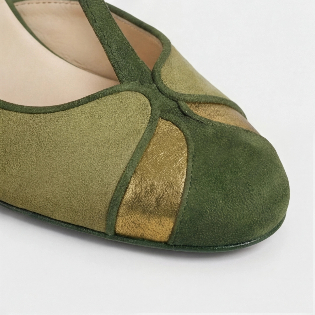 Coralise | Naisten kaksiväriset kitten heel slingback-kengät