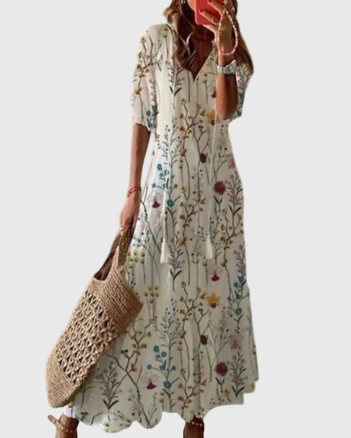 Sofia | Boho Vintage Kesämaksimekko