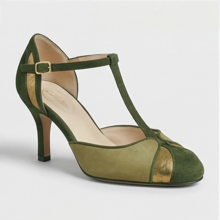 Coralise | Naisten kaksiväriset kitten heel slingback-kengät