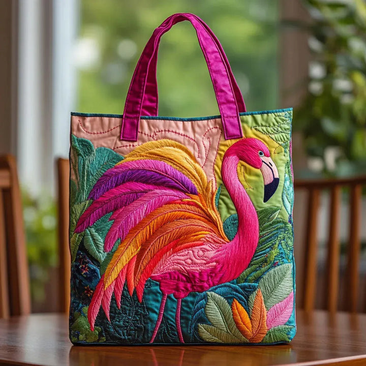 Vaatetettu Kassi - Sateenkaari Flamingo