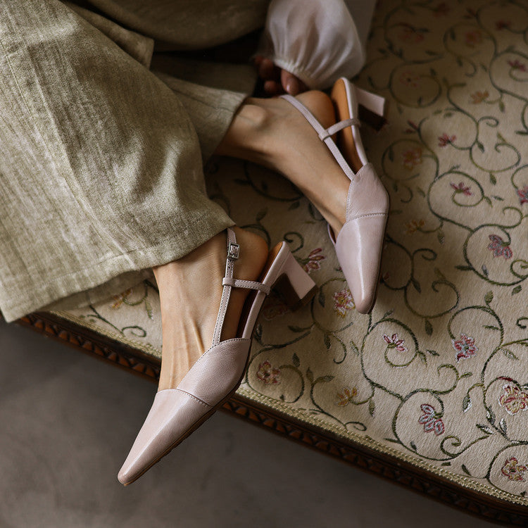Serelle | Nahkainen Slingback-korkokenkä