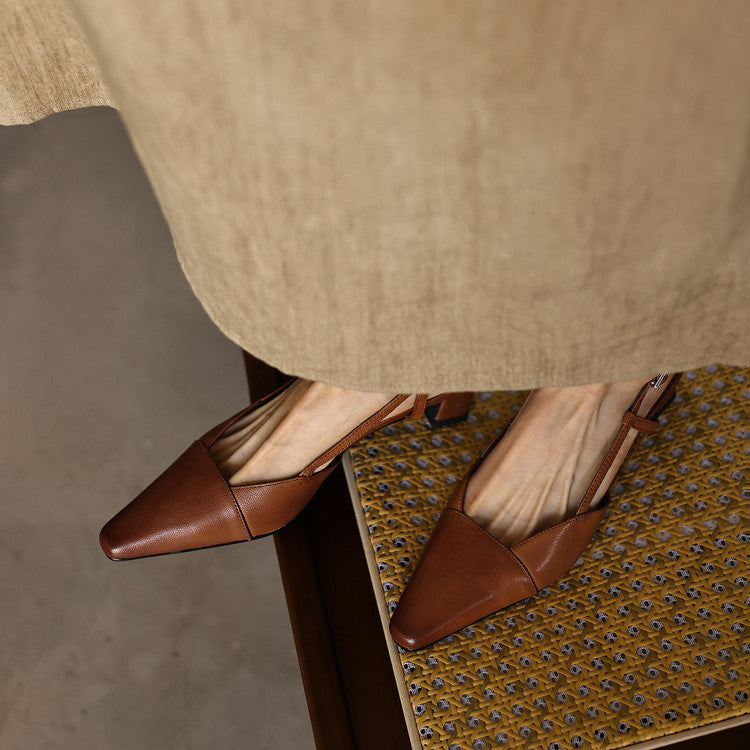 Serelle | Nahkainen Slingback-korkokenkä