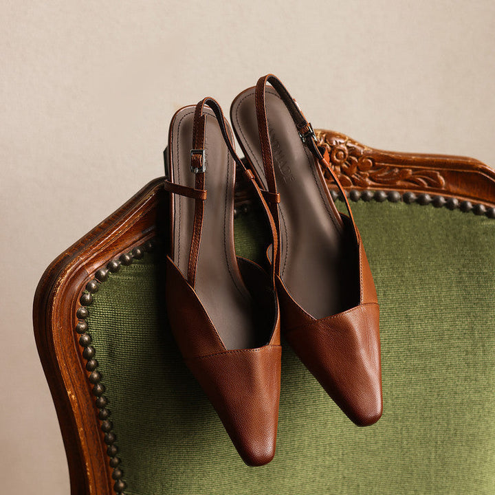 Serelle | Nahkainen Slingback-korkokenkä