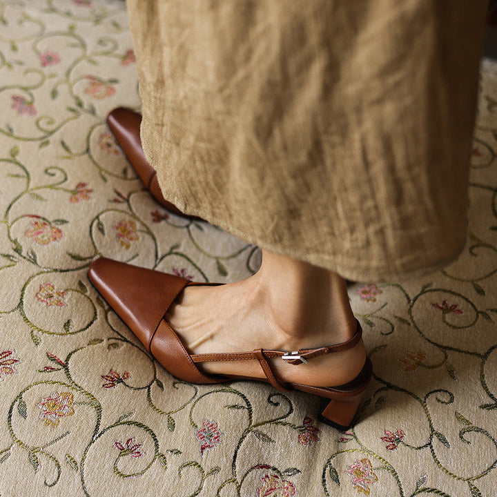 Serelle | Nahkainen Slingback-korkokenkä