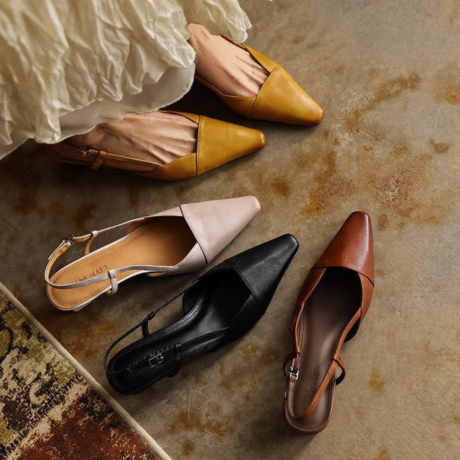 Serelle | Nahkainen Slingback-korkokenkä