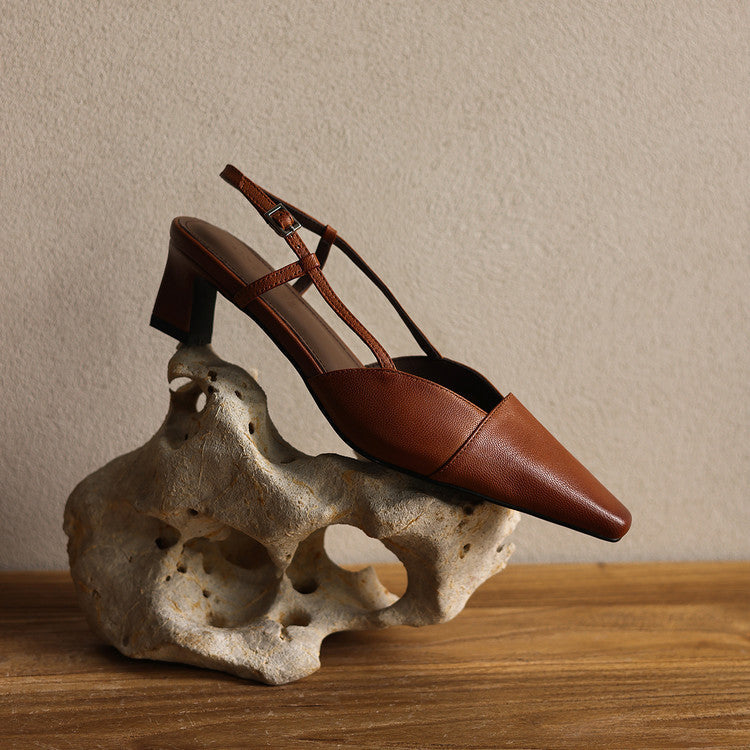 Serelle | Nahkainen Slingback-korkokenkä