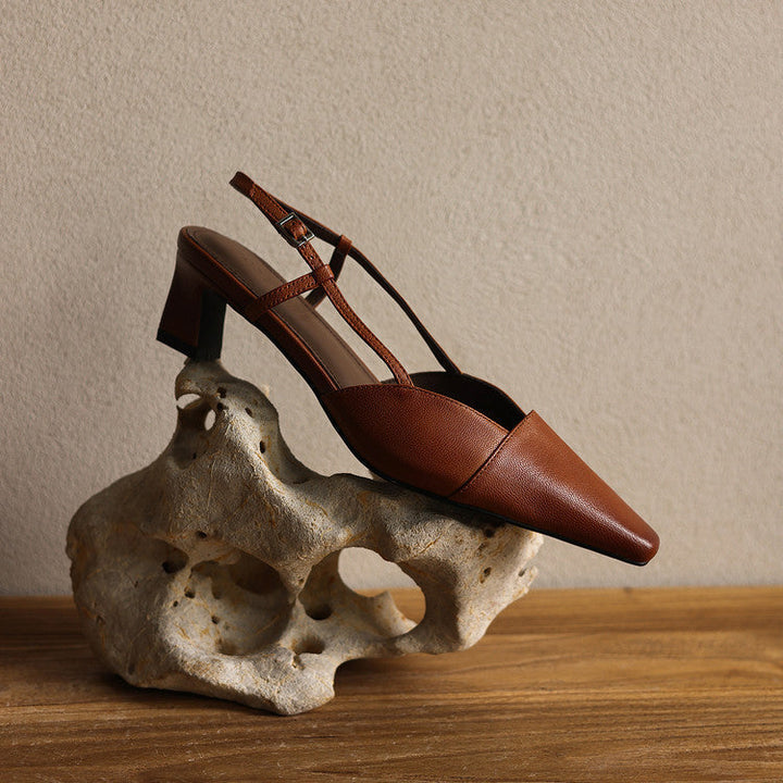 Serelle | Nahkainen Slingback-korkokenkä