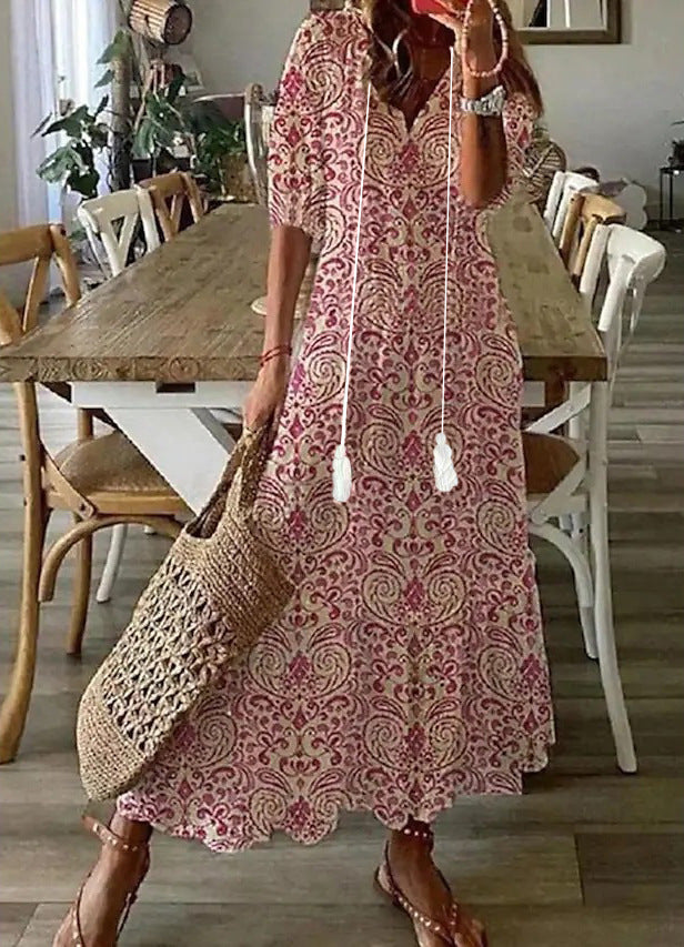 Sofia | Boho Vintage Kesämaksimekko