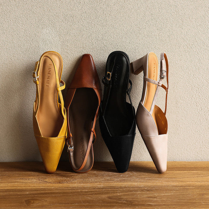 Serelle | Nahkainen Slingback-korkokenkä
