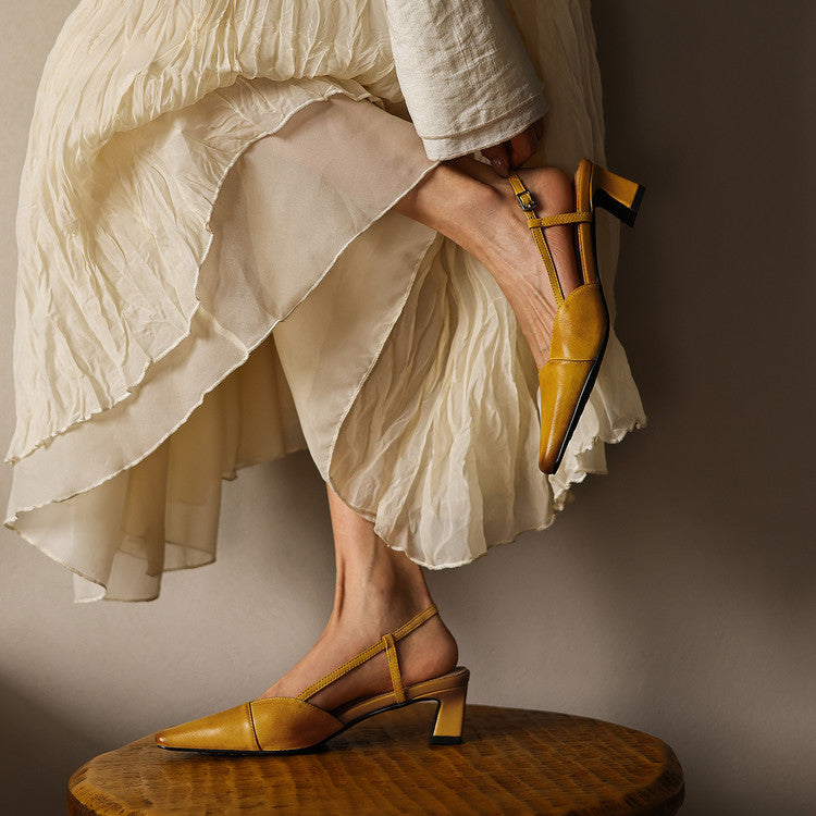 Serelle | Nahkainen Slingback-korkokenkä