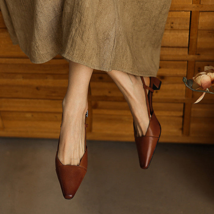 Serelle | Nahkainen Slingback-korkokenkä