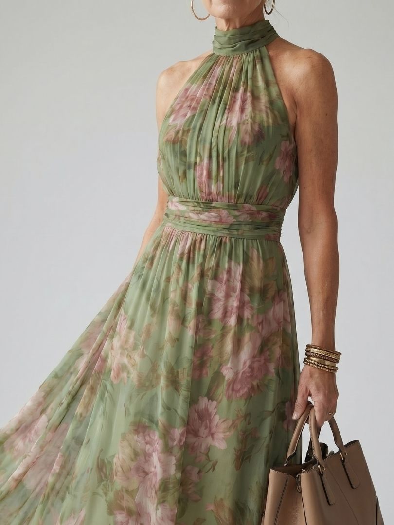 Mirelle | Kootut Halterneck Midi Mekko