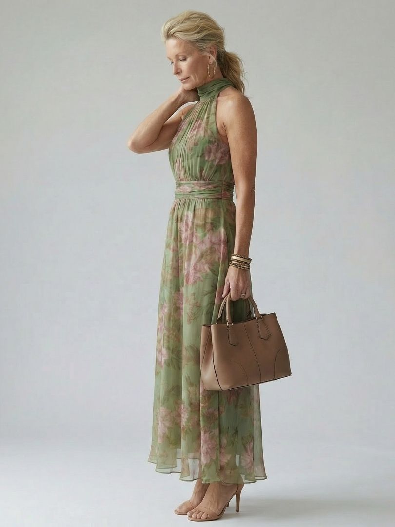 Mirelle | Kootut Halterneck Midi Mekko