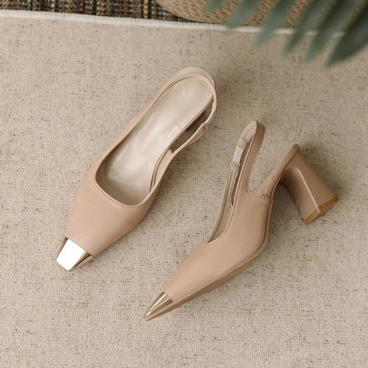 Layla | Teräväkärkiset Slingback-korkokengät