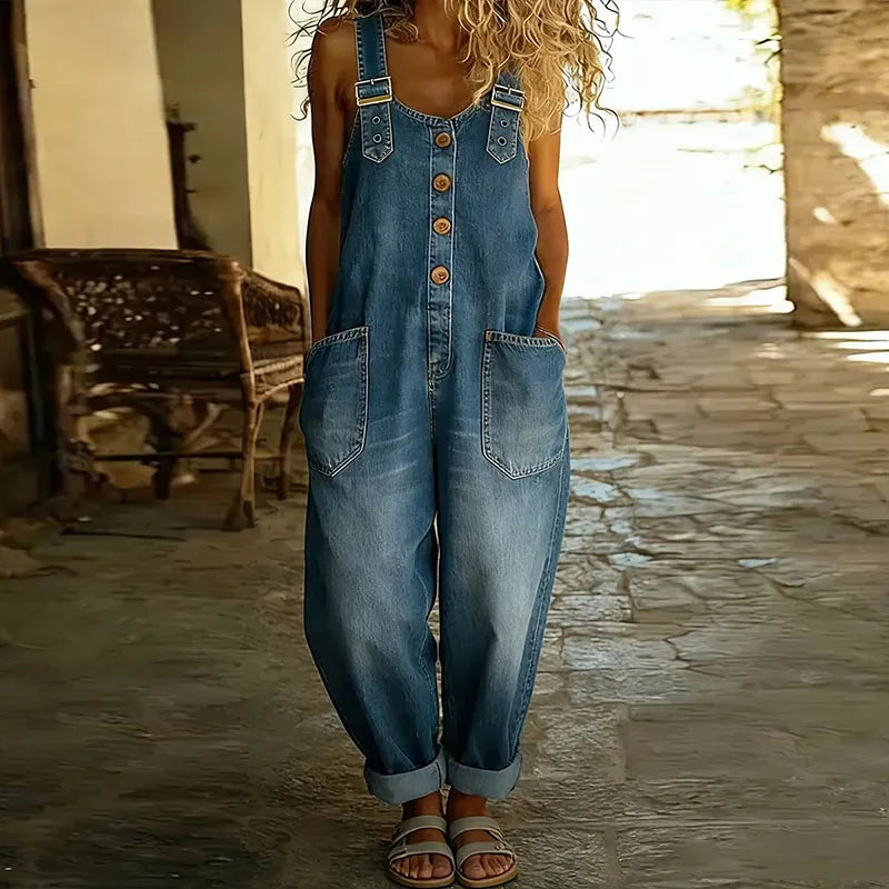 Mae | Pehmeä vintage-denimhaalari säädettävillä olkaimilla