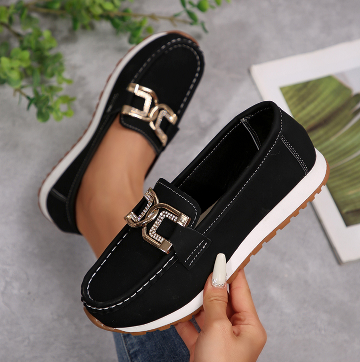 Emma - Tyylikkäät Timanttisolki Loafers