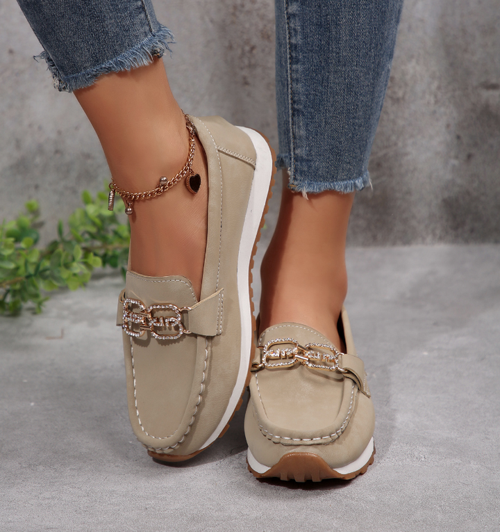 Emma - Tyylikkäät Timanttisolki Loafers