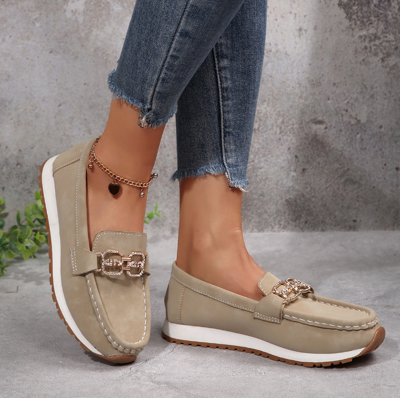 Emma - Tyylikkäät Timanttisolki Loafers