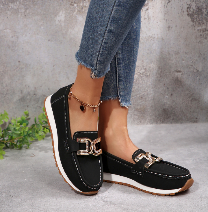Emma - Tyylikkäät Timanttisolki Loafers