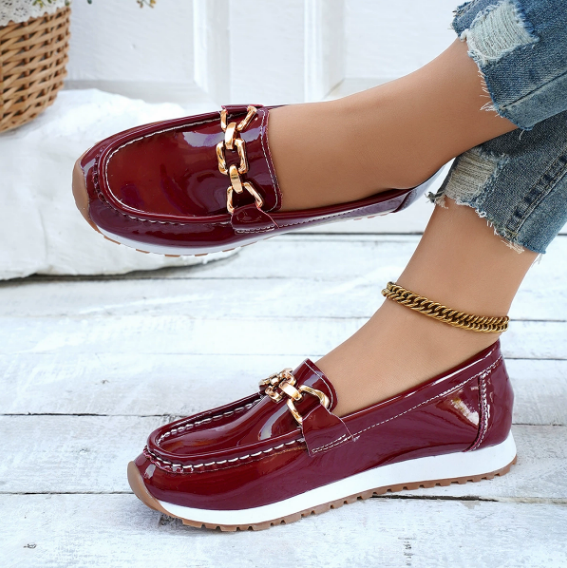 Eleanor - Kiiltävät Bordeaux Loafers