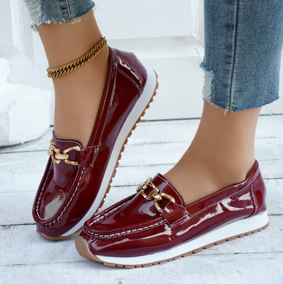 Eleanor - Kiiltävät Bordeaux Loafers