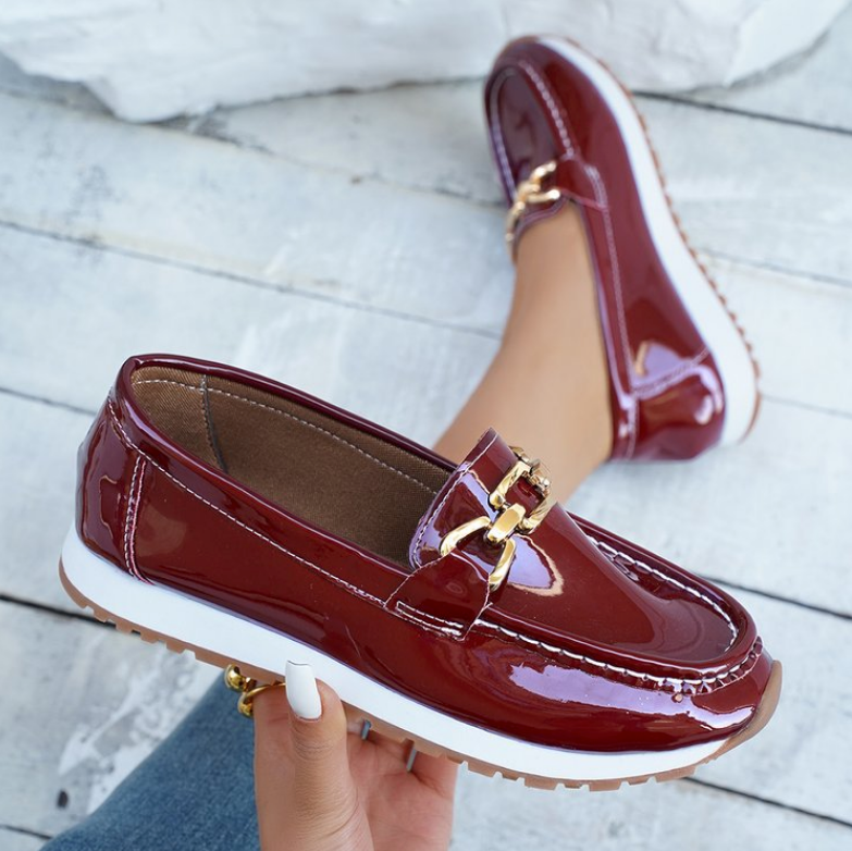 Eleanor - Kiiltävät Bordeaux Loafers
