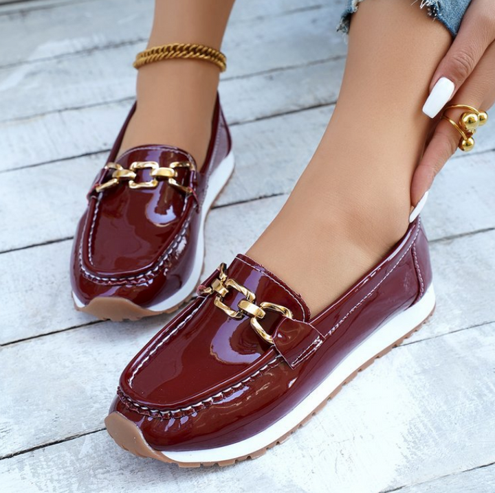 Eleanor - Kiiltävät Bordeaux Loafers