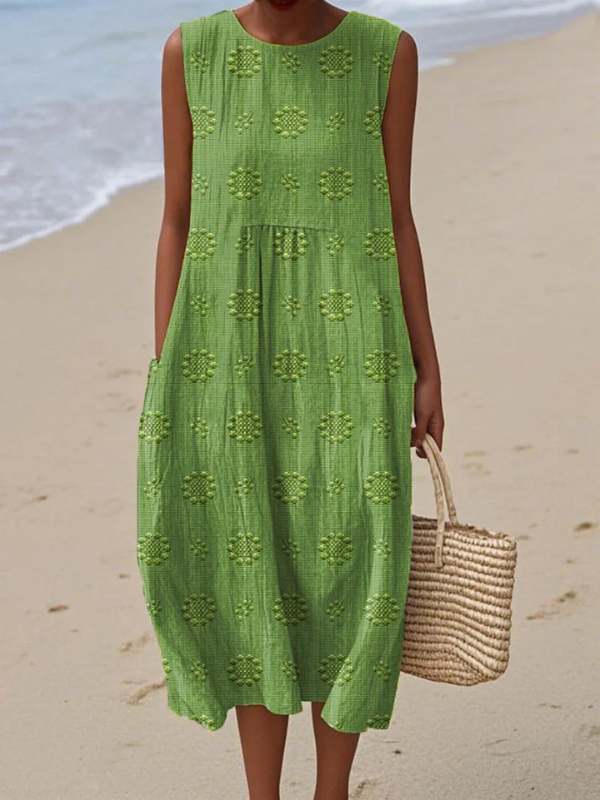 Rose | Kirjailtu Midi Mekko