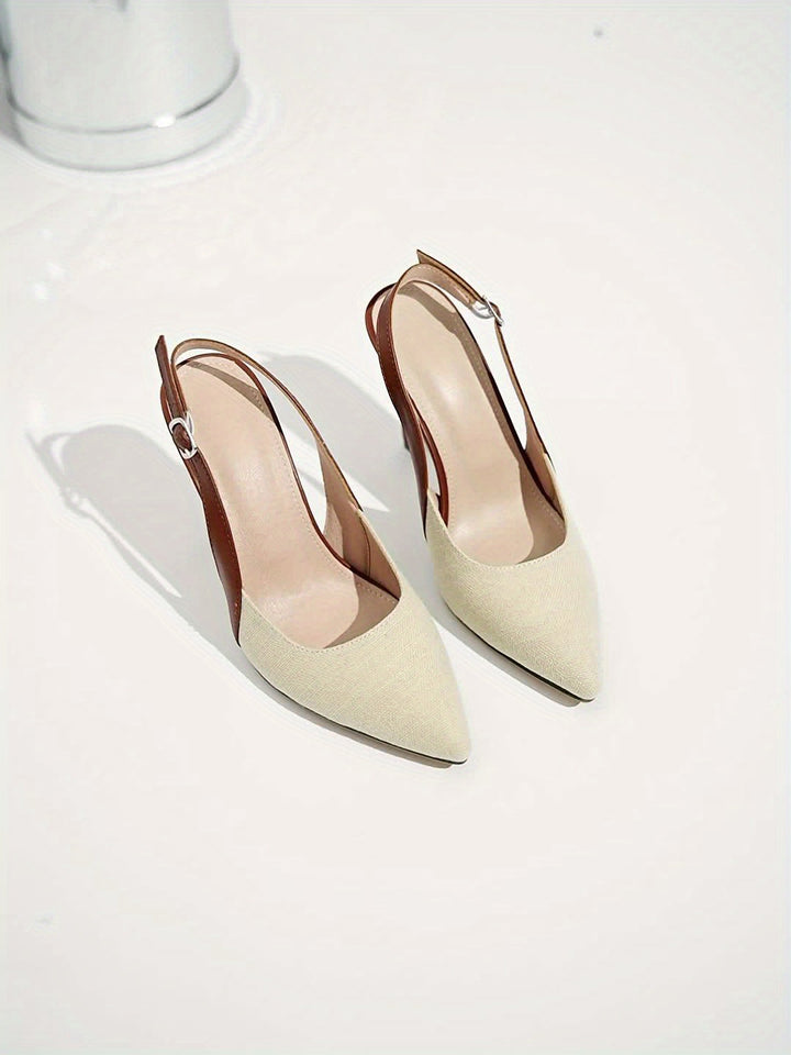 Amelie | Naisten kontrastiväriset slingback-korkokengät