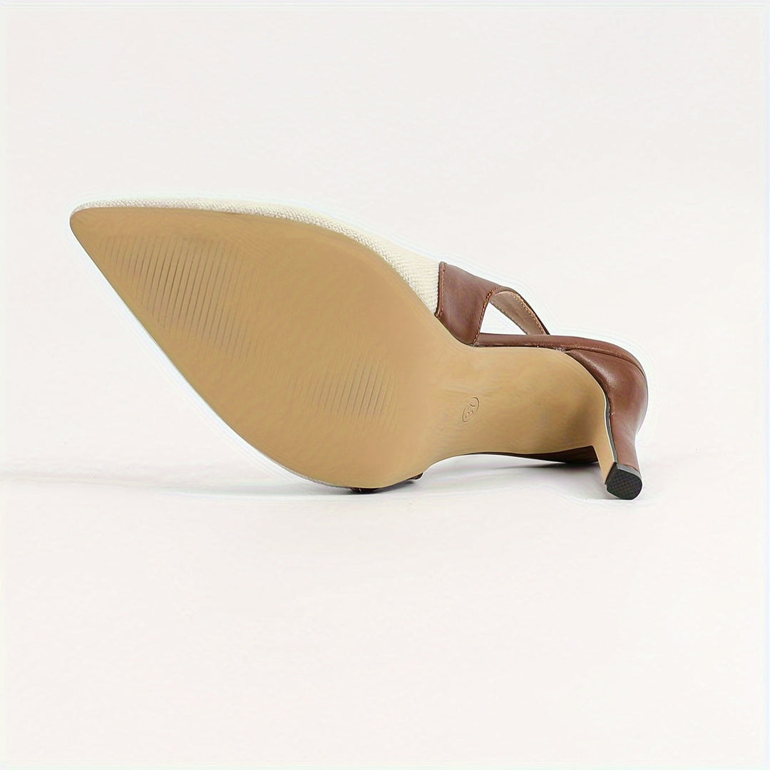 Amelie | Naisten kontrastiväriset slingback-korkokengät