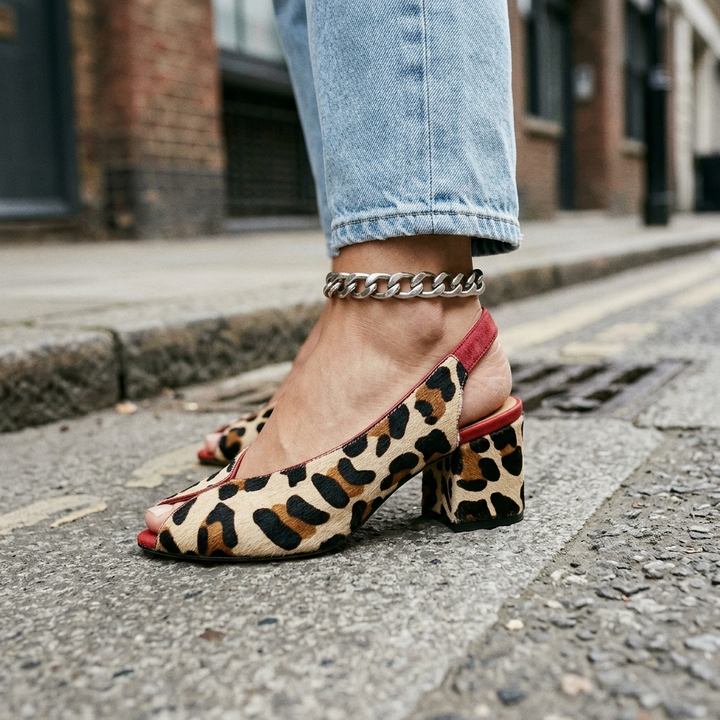 Ruth | Leopardikuvioiset Slingback-korkokengät
