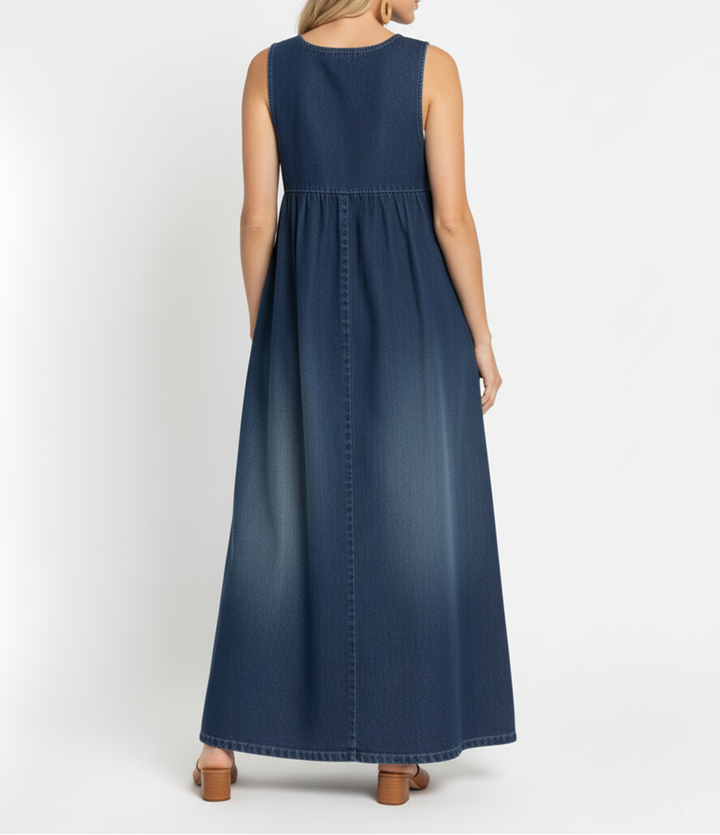Karen | Vintage Denim Maximekko, Pehmeä ja Pestävä