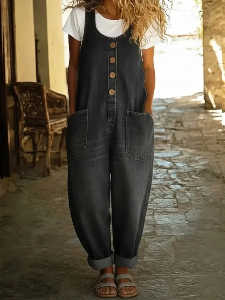 Ruth | Vintage Denim Salopette Pestynä Puuvillana